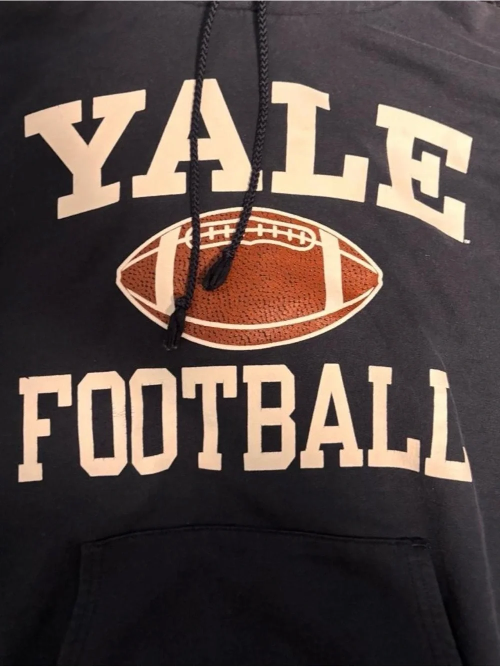 Champion Yale Football Black Crewneck Hoodie